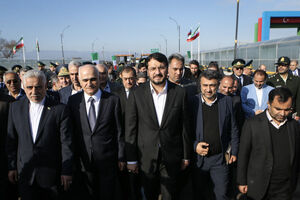 عکس/ بهره برداری از پل مرزی جدید آستارا آذربایجان