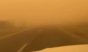 طوفان ریزگردها در جاده بغداد به موصل